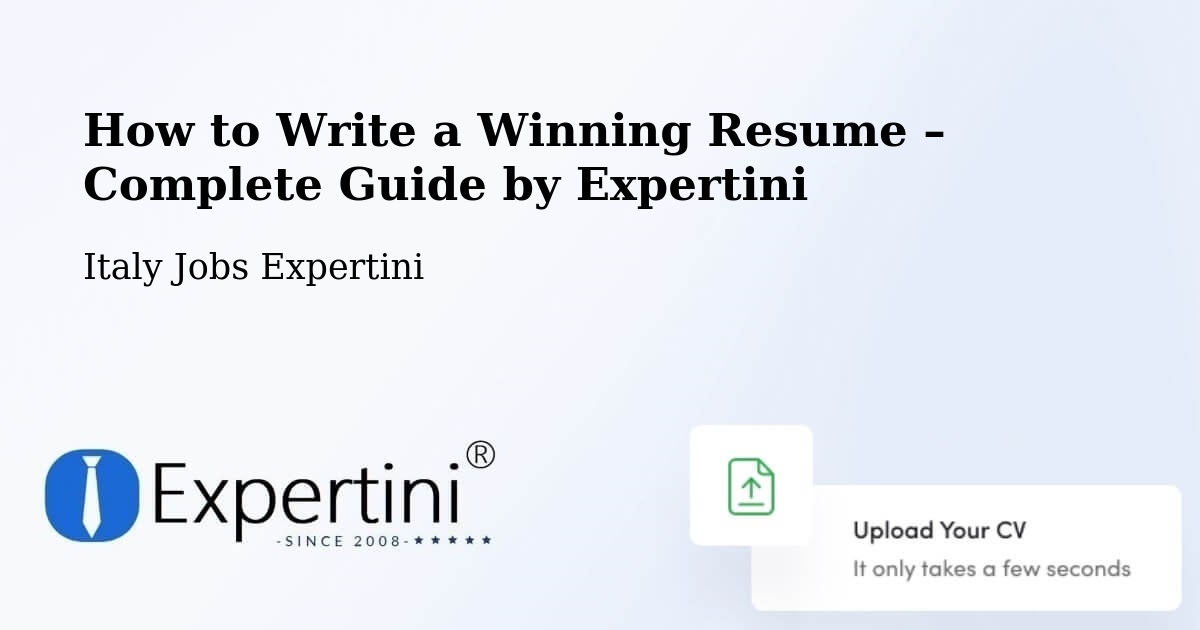 Resume Writing Guide for Job Seekers – Quattro Castella - Quattro Castella, Italy Jobs Expertini